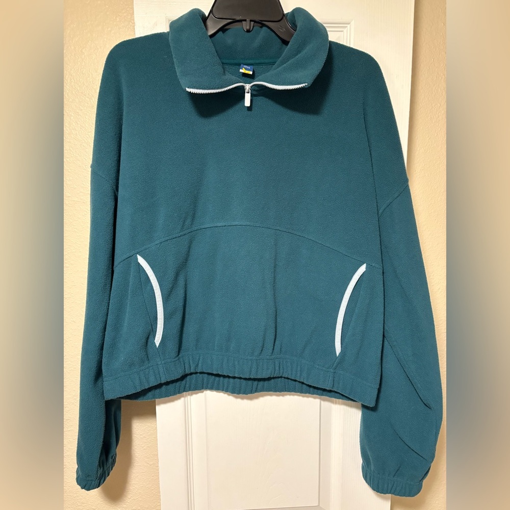 Rib-knit quarter-zip sweater size L TALL